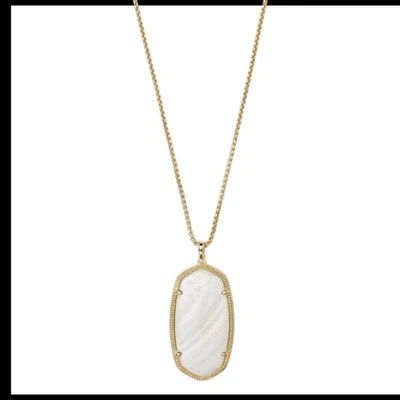 Collar Kendra Scott REID 14K Chapado en Oro Latón en Blanco Madreperla Nuevo con Etiquetas Foto 1 de 4