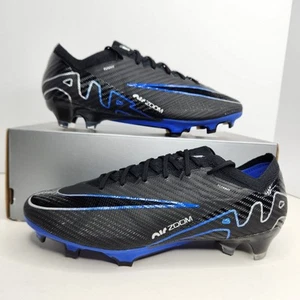 Nike Zoom Vapor 15 Elite FG Black/Chrome Hyper Royal Size 8.5 Men - Picture 1 of 8