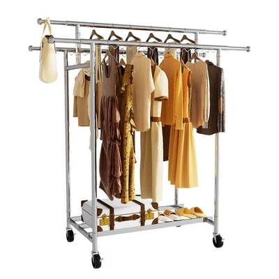 Perchero de alta resistencia, perchero rodante con ruedas y estantes resistentes... Foto 1 de 4