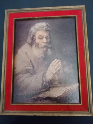 An Elderly Man In Prayer - Rembrandt - Wooden Framed Print - 18 1/2" x 14 1/2" - Image 1 of 4