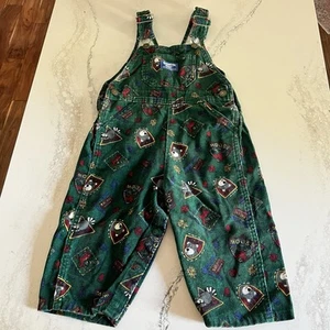 Vintage Osh Kosh 4T Corduroy Overalls Woodland Creatures Toddler Boy Girl  - Picture 1 of 5