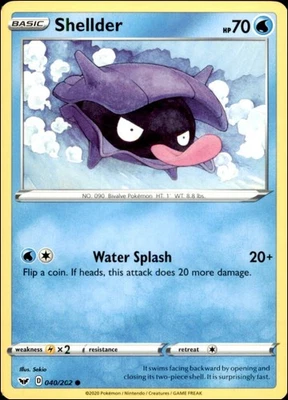 Pokemon - 2X Shellder #040/202 - SWSH01: Sword & Shield Base Set Common - Image 1 of 2