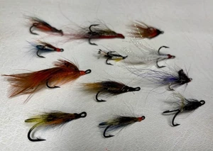 12 Salmon  Flies - Various Patterns - Lovely Mixture - New & Boxed Fishing Lure - Picture 1 of 7