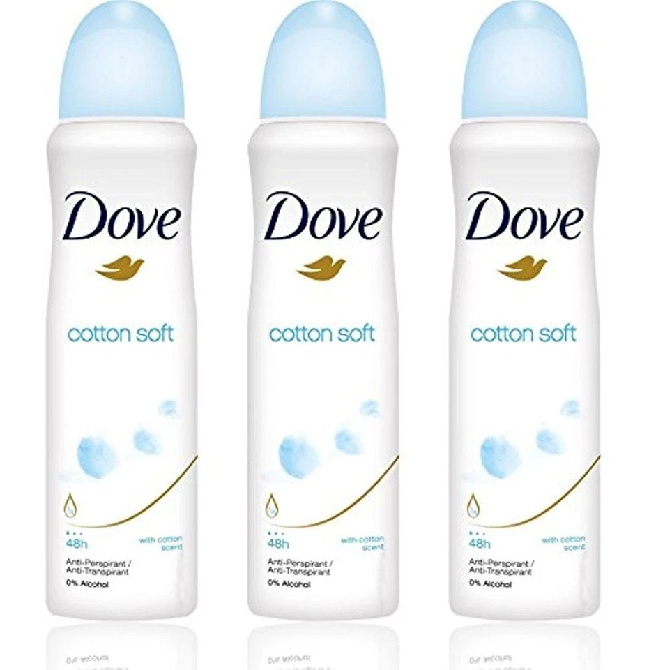 Dove Cotton Soft Anti-Perspirant Deodorant Spray 48 Hour Protection (Pack of 3) - Image 1 of 1