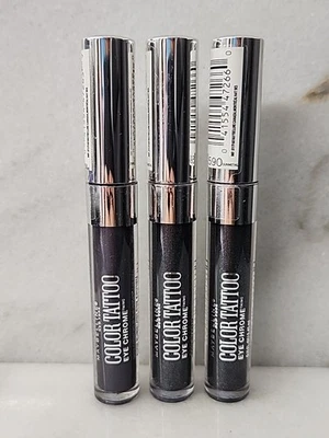 3- Sombra de ojos tatuaje color Maybelline, cromo de ojos -590 Gunmetal  Foto 1 de 2