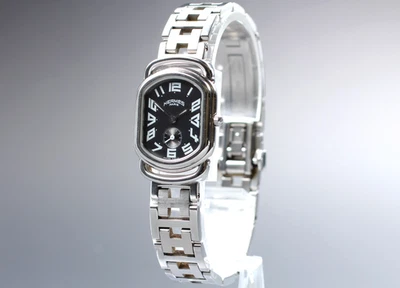 *Casi COMO NUEVO* HERMES Rally RA2.210 Plateado 20mm Esfera Gris Damas Reloj de Cuarzo JAPÓN Foto 1 de 4