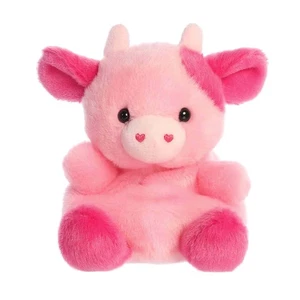 Aurora - Palm Pals - 5" Blossom Pink Cow Heartwarming Stuffed Animal - Picture 1 of 5