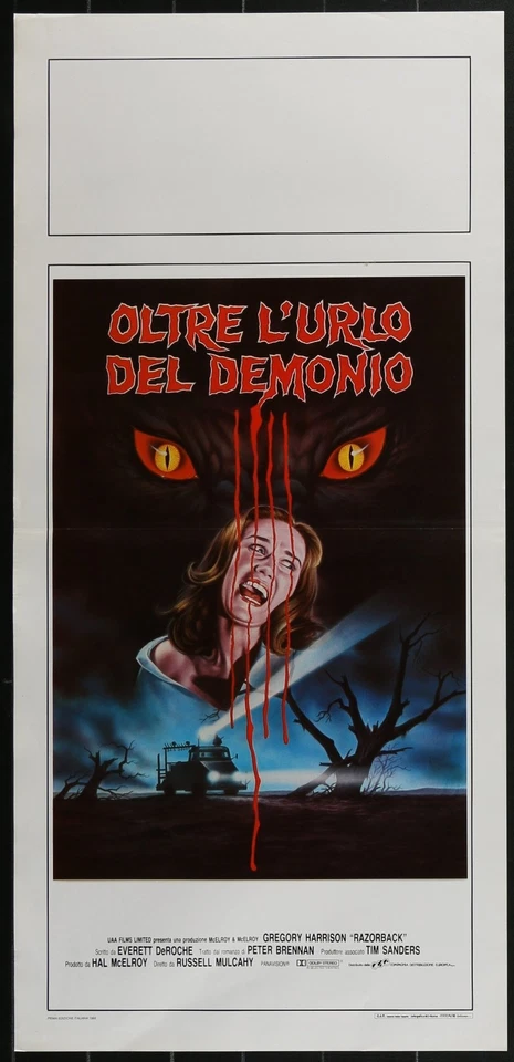 Razorback 1984 Italian Locandina Horror Movie Poster 80s Animal Attack Monster - Image 1 of 1