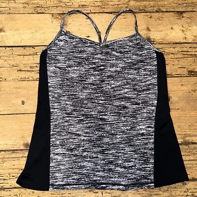 Camiseta sin mangas CAbi para mujer negra blanca gris atlética elástica camisola talla M Foto 1 de 4