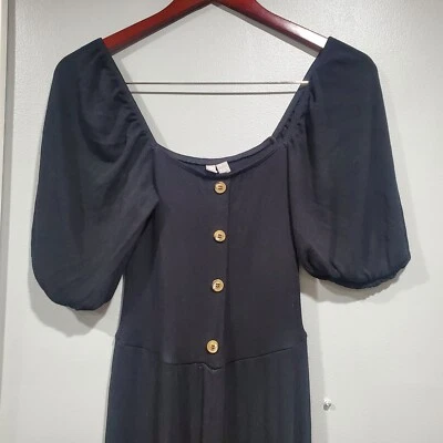 Mono para mujer Asos Design manga corta negro pierna ancha manga abullonada talla 2 Foto 1 de 4