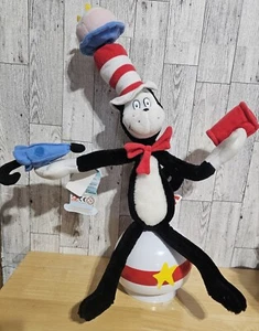 Dr Seuss Cat In The Hat Balancing Toy on Ball Talking Plush 16 in. Vtg. 2003  - Picture 1 of 17