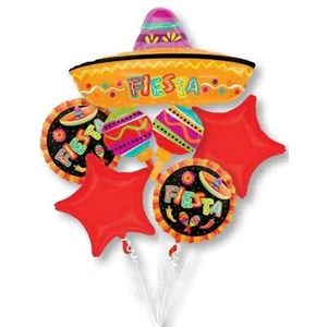 Anagram Spanish Fiesta Fun Party Mylar Foil Balloon Bouquet Set - Picture 1 of 1