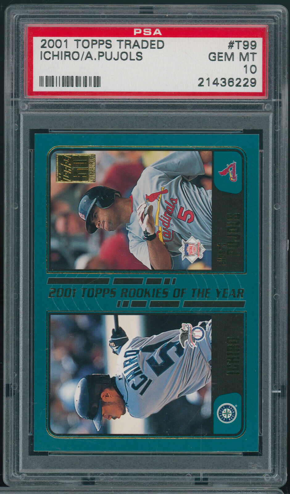 Albert Pujols 2001 Topps Traded #T99 Rookies of the Year (w Albert Pujols 2001 Topps Traded #T99 Rookies of the Year (w