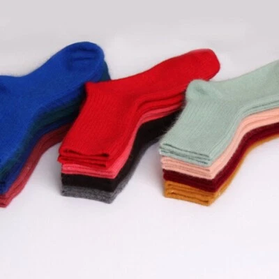 Paquete de 3 calcetines 100 % lana gruesos difusos acogedores sólidos cálidos para mujer bota multicolor 5-9 Foto 1 de 4