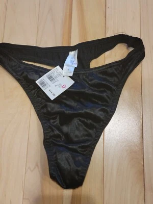 Bragas Victoria's Secret S 1997 nuevas con etiquetas negras segunda piel satinadas vintage raras tanga Foto 1 de 4