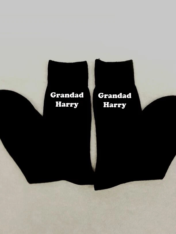 PERSONALISED MEN GRANDAD NAMED SOCKS CHRISTMAS UNCLE FRIEND GIFT EMBROIDERED - Image 1 of 1