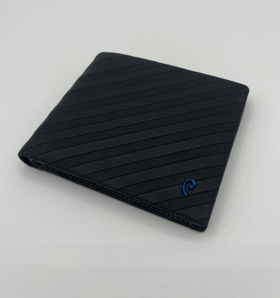 Pierre Cardin черный бумажник в полоску совершенно новый с коробкой синий этикетка складного тиснения - Изображение 1 из 4