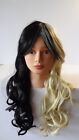 Cosplay Wig Women's Long Curly Half Blonde & Black Anime Party Fashion Costume