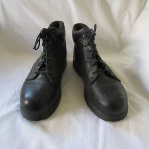 Schwarze Leder Schnürstiefel Chukka Sicherheit Zehenpartie Größe 7 Hergestellt in den USA Lehigh - Bild 1 von 6