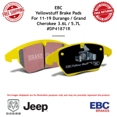 EBC Yellowstuff Front Brake Pads For 11-19 Durango / Grand Cherokee 3.6L / 5.7L - Изображение 1 из 4