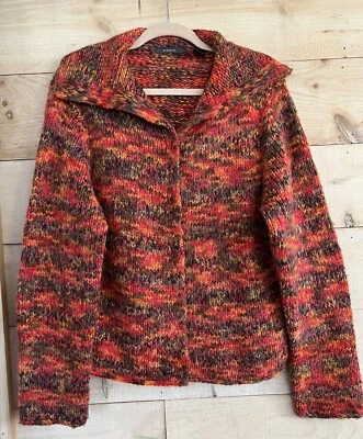 Suéter Cárdigan Liz Claiborne Rojo/Naranja/Amarillo/Marrón/Verde Otoño Lana a Presión XL Foto 1 de 4