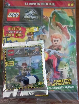 LEGO RIVISTA N 16 "JURASSIC WORLD"+ "SINJIN PRESCOTT" LIM ED MAI APERTO SPED RAP - Immagine 1 di 4