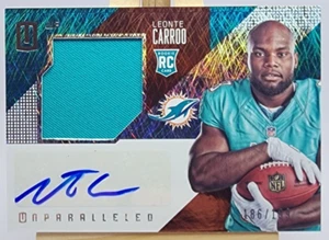 Leonte Carroo 2016 Unparalleled RPS Rookie Auto Jersey Relic #217 /199 RPA Miami - Picture 1 of 3