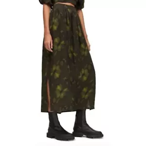 All Saints Womens ASTA Ceres Skirt Linen Maxi Fairygoth Dark Academia SZ 10 NEW - Picture 1 of 16