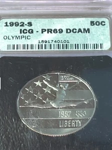 1992-S US Mint Olympic Gymnast 50c Commemorative ICG Certified PR69 DCAM! - Picture 1 of 3