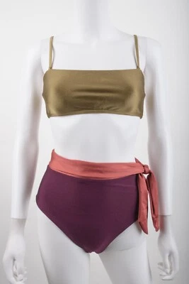 Conjunto de bikini Zimmermann para mujer de dos piezas rosa bandeau cintura alta talla 2 EE. UU. 8 rosa Foto 1 de 4