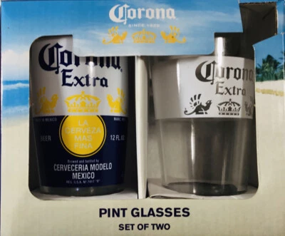 NUEVO Juego de 2 vasos de pinta Corona nuevos en caja gran regalo o regalo Foto 1 de 4