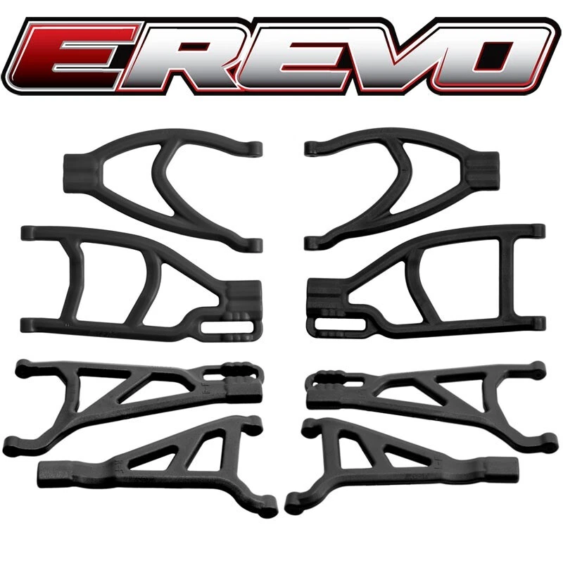RPM Black Complete Suspension A-Arm Set for Traxxas E-Revo 2.0 VXL Brushless - Image 1 of 1
