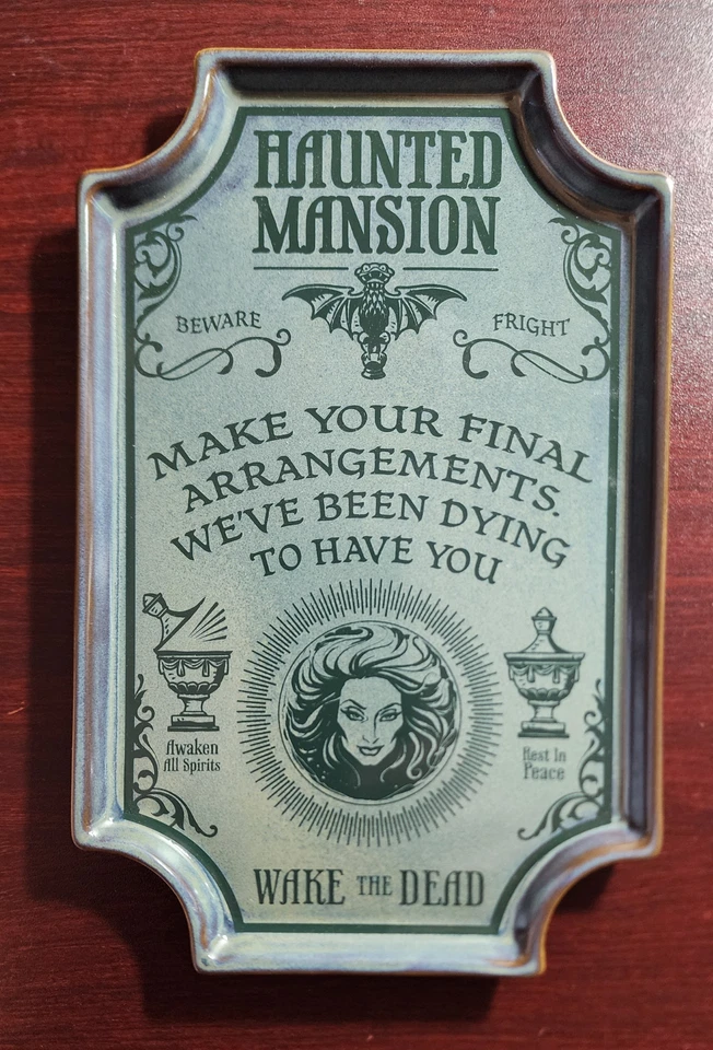 Disney Parks Haunted Mansion Madame Leota Tray Jewelry Coin Dish Porcelain Tray