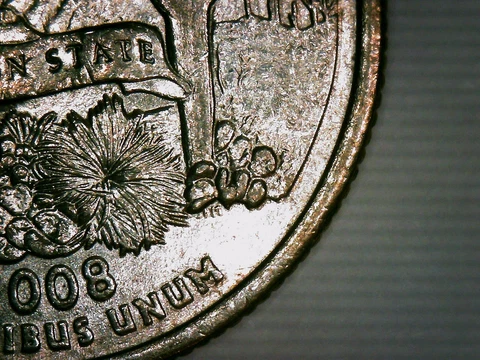 2008-P/D Arizona Extra Cactus Leaves Quarter Die Break Error - Initials Obscured Cover