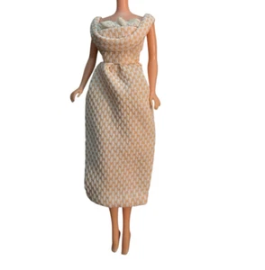 Vintage 60er Jahre Barbie Kleidung Clone orange und weiß Spitze akzentuiert Kleid - Bild 1 von 2