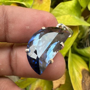 35+ Ct Blue Sapphire Fancy Cut German Silver  Loose Gemstone - Picture 1 of 6