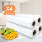 4x Vacuum Food Sealer Roll Bags 6m x 28cm Saver Seal Storage Heat Commercial