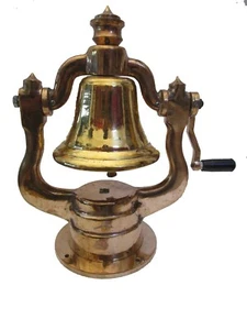 ANTIQUE Style BRASS RAILROAD LOCOMOTIVE BELL - Train Bell (5008) - Picture 1 of 12