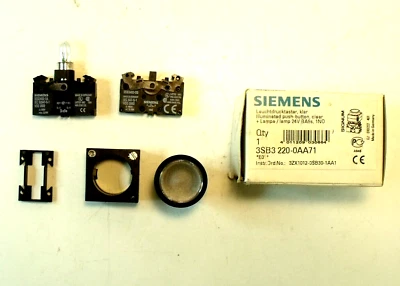 NIB Siemens 3SB3 220-0AA71 Complete Round Illuminated Pushbutton Switch - Image 1 of 4