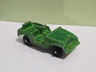 Jeep vintage Tootsietoy verde ejército #2 acero prensado suelto 2" Chicago años 50 Foto 1 de 4