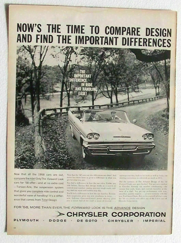 Desoto Auto Ad B/N Convertible 1958 Foto 1 de 1