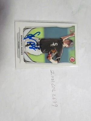 2014 Bowman Spencer Adams Signed Baseball Card  - Image 1 of 2