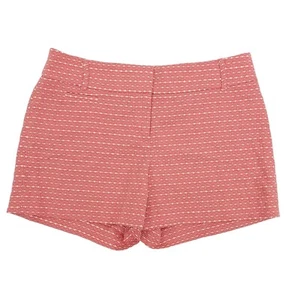 Ann Taylor Loft Shorts Womens Size 2 Mid Rise Coral White Nubby Boho Pockets - Picture 1 of 7