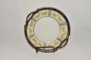ANTIQUE HAND- PAINTED DOUBLE HANDLE NIPPON SERVING BOWL - Picture 1 of 10