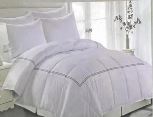 Bella Russo Comforter Elegant White with Black Stripe FULL/QUEEN Gift Idea NEW - Picture 1 of 4
