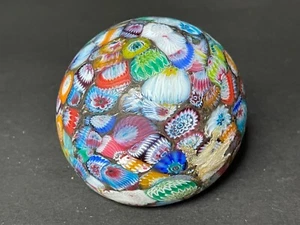 3" Murano Scramble Textured Satin Millefiori Paperweight - Picture 1 of 9