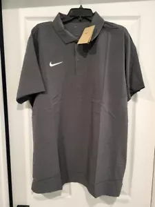 NIKE Dri-Fit Coaches Sideline Golf Polo Shirt Dark Gray FJ9554-060, Men's XL - Picture 1 of 7