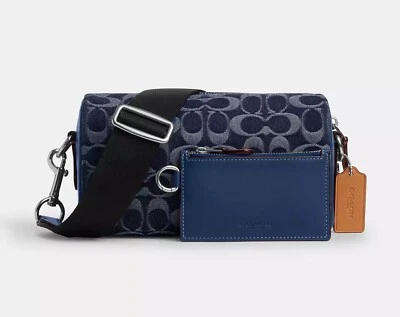 Bolso Bandolera Coach Axel Para Hombre Nuevo con Etiquetas en Denim Signature CY892 Foto 1 de 4