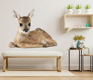 3D Süßer Hirsch H827 Tier Wallpaper Wandbild Poster Wandaufkleber Abziehbild Hon - Picture 1 of 6