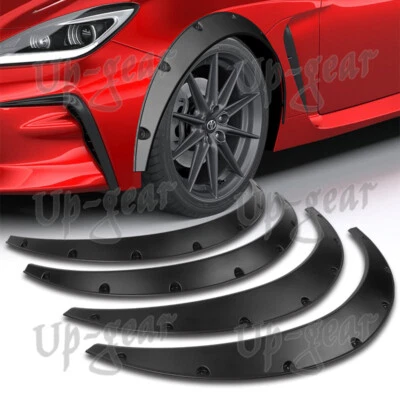 Guardabarros flexible ABS negro mate universal cuerpo ancho arcos de rueda 37" 4 piezas Foto 1 de 4